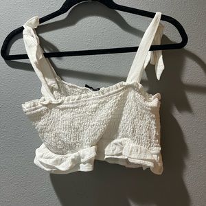 Shein white tie cropped tank